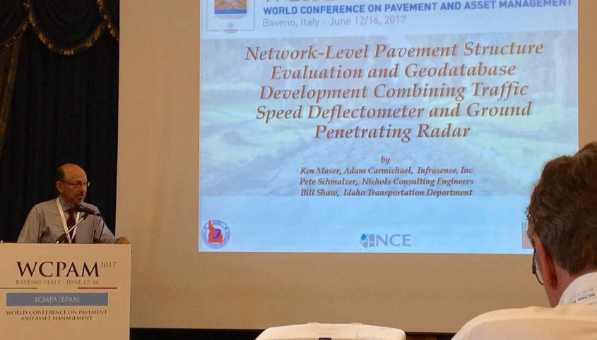 Dr. Ken Maser Presented on Network-Level Pavement Structure Evaluation at the World Conference on Pavement and Asset Management (WCPAM)